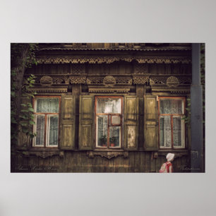 Sibirische hölzerne Häuser (Projekt durch Poster