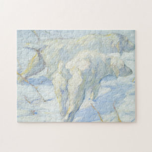 Sibirische Hunde im Schnee Puzzle