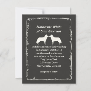 Sibirische Huskies Hochzeitsankündigung Einladung