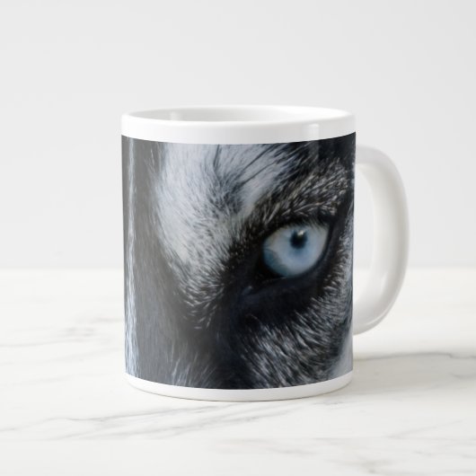 Sibirische Husky-Augen Jumbo-Tasse (Vorderseite Rechts)