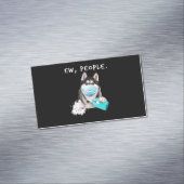 Sibirische Husky-Ew-Leute tragen eine Gesichtsmask Magnetische Visitenkarte (Beispiel)