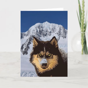 Sibirische Husky-Grußkarte Karte