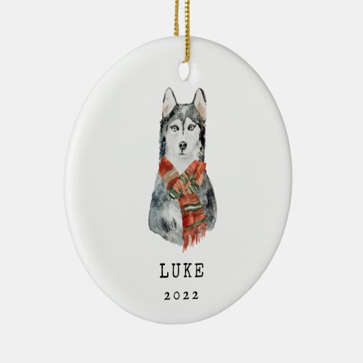 Sibirische Husky-Hund-Gedenkstätte Keramik Ornament (Rechts)