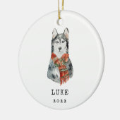 Sibirische Husky-Hund-Gedenkstätte Keramik Ornament (Links)