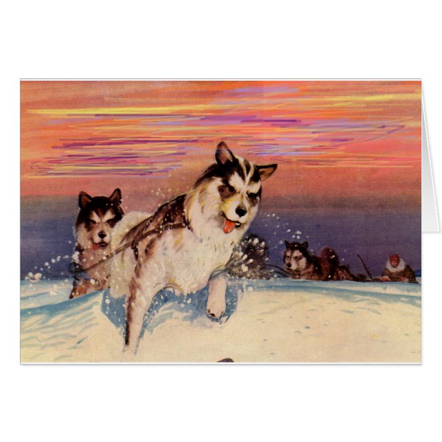 Sibirische Husky-Hunde in den 40er Jahren machen i (Vorderseite (Horizontal))