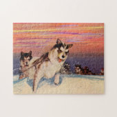 Sibirische Husky-Hunde in den 40er Jahren machen i Puzzle (Horizontal)
