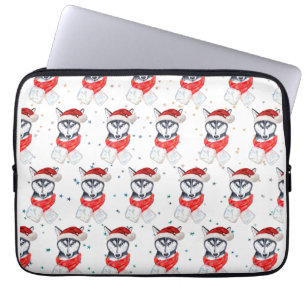 Sibirische Husky-Hunderasse Weihnachtssterne Laptopschutzhülle