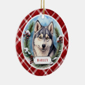 Sibirische Husky-Keramik Zirkel-Ornament Keramik Ornament (Rechts)