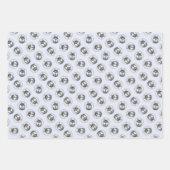 Sibirische Husky Malerei Schwarz-Weiß-Hunde Kunst Geschenkpapier Set (Vorderseite)