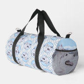 Sibirische Husky-Malerei - Silber und Weiße Hundek Duffle Bag (Rechte Ecke)