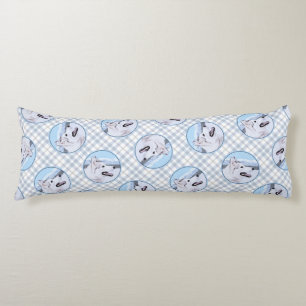 Sibirische Husky-Malerei - Silber und Weiße Hundek Seitenschläferkissen