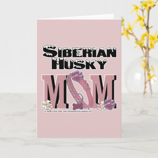 Sibirische Husky-MAMA Karte (Gelbe Blume)