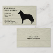 Sibirische Husky-Silhouette auf Imitaten Wood Visitenkarte (Vorne/Hinten)