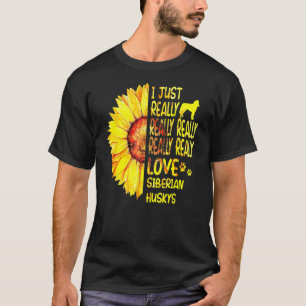 Sibirische Husky-Sonnenblume T-Shirt