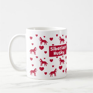 Sibirische Husky-Tasse mit rotem Herzen Kaffeetasse