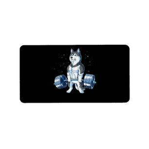 Sibirische Husky Weightlift Funny Dead Men Adressaufkleber