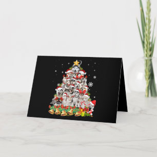 Sibirische Husky-Weihnachtsbaumlichter   Hunde-Wei Karte