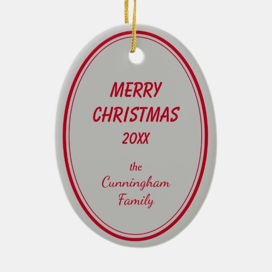 Sibirische Husky-Weihnachtsmannmütze Weihnachtssch Keramik Ornament (Hinten)