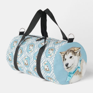 Sibirische Husky Welpenmalerei Copper Red Dog Art Duffle Bag