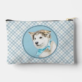 Sibirische Husky Welpenmalerei Copper Red Dog Art Zubehörtasche (Rückseite)