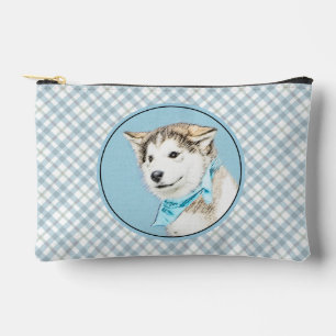 Sibirische Husky Welpenmalerei Copper Red Dog Art Zubehörtasche