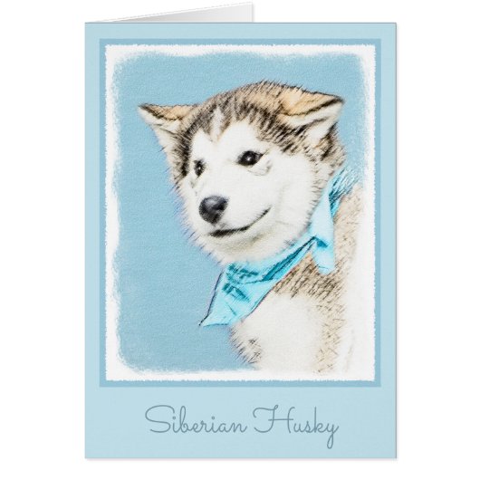 Sibirische Husky-Welpenmalerei - Original Hundesch (Vorne)
