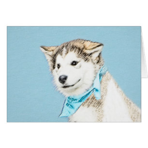 Sibirische Husky-Welpenmalerei - Original Hundesch