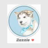 Sibirische Husky-Welpenmalerei - Original Hundesch Aufkleber (Blatt)