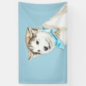Sibirische Husky-Welpenmalerei - Original Hundesch Banner (Vertikal)