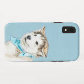 Sibirische Husky-Welpenmalerei - Original Hundesch Case-Mate iPhone Hülle (Rückseite (Horizontal))