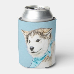 Sibirische Husky-Welpenmalerei - Original Hundesch Dosenkühler