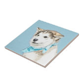 Sibirische Husky-Welpenmalerei - Original Hundesch Fliese (Seite)
