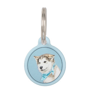 Sibirische Husky-Welpenmalerei - Original Hundesch Haustiermarke