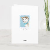 Sibirische Husky-Welpenmalerei - Original Hundesch Karte (Rückseite)