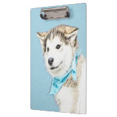 Sibirische Husky-Welpenmalerei - Original Hundesch Klemmbrett (Links)