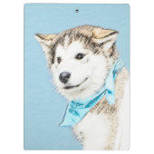 Sibirische Husky-Welpenmalerei - Original Hundesch Klemmbrett (Rückseite)