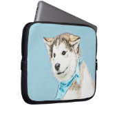 Sibirische Husky-Welpenmalerei - Original Hundesch Laptopschutzhülle (Vorne Rechts)