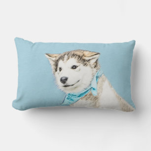 Sibirische Husky-Welpenmalerei - Original Hundesch Lendenkissen