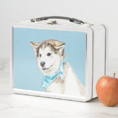 Sibirische Husky-Welpenmalerei - Original Hundesch Metall Brotdose (Beispiel)