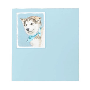 Sibirische Husky-Welpenmalerei - Original Hundesch Notizblock