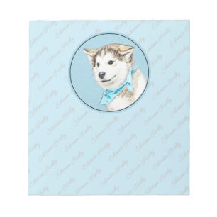 Sibirische Husky-Welpenmalerei - Original Hundesch Notizblock