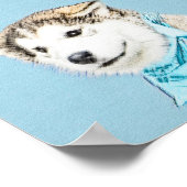 Sibirische Husky-Welpenmalerei - Original Hundesch Poster (Ecke)