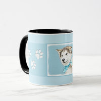 Sibirische Husky-Welpenmalerei - Original Hundesch