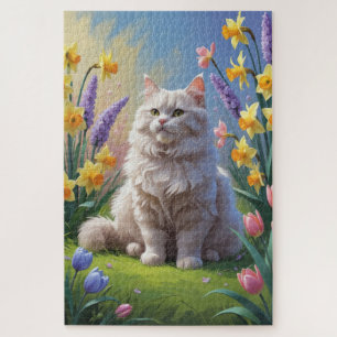 Sibirische Katz Frühlingsblumenmalerei Puzzle