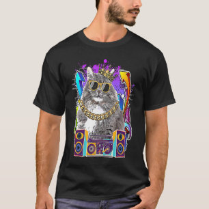 Sibirische Katze Hip Hop 90er Rap Musik T-Shirt