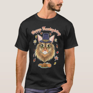 Sibirische Katze Ich wünsche ein schönes Erntedan T-Shirt