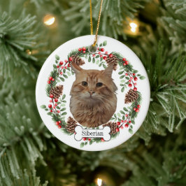 sibirische Katze Keramik Ornament
