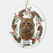 sibirische Katze Keramik Ornament (Links)