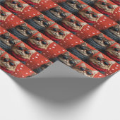 Sibirische Katze mit Herz-Rose Valentinstag Geschenkpapier (Ecke)