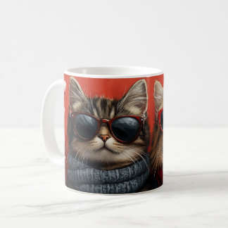 Sibirische Katze mit Herz-Rose Valentinstag Kaffeetasse